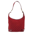 GUCCI GG Canvas Shoulder Bag Red Gold Tone 001 4204 Auth 196424A-2