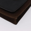 LOEWE Shoulder Bag Suede Dark Brown Gold Tone Auth 196425A-9