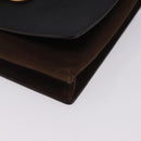 LOEWE Shoulder Bag Suede Dark Brown Gold Tone Auth 196425A-14