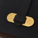 LOEWE Shoulder Bag Suede Dark Brown Gold Tone Auth 196425A-17