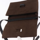 LOEWE Shoulder Bag Suede Dark Brown Gold Tone Auth 196425A-10