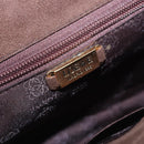 LOEWE Shoulder Bag Suede Dark Brown Gold Tone Auth 196425A-18