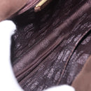 LOEWE Shoulder Bag Suede Dark Brown Gold Tone Auth 196425A-11