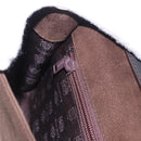 LOEWE Shoulder Bag Suede Dark Brown Gold Tone Auth 196425A-21