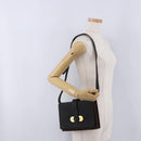 LOEWE Shoulder Bag Suede Dark Brown Gold Tone Auth 196425A-22