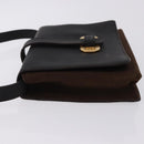 LOEWE Shoulder Bag Suede Dark Brown Gold Tone Auth 196425A-4