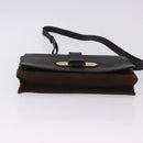LOEWE Shoulder Bag Suede Dark Brown Gold Tone Auth 196425A-5