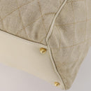 CHANEL Matelasse Boston Bag Canvas 2way Beige Gold Tone CC Auth 196428A-14