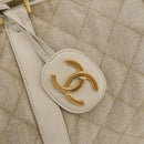 CHANEL Matelasse Boston Bag Canvas 2way Beige Gold Tone CC Auth 196428A-17