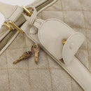 CHANEL Matelasse Boston Bag Canvas 2way Beige Gold Tone CC Auth 196428A-18