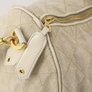 CHANEL Matelasse Boston Bag Canvas 2way Beige Gold Tone CC Auth 196428A-19