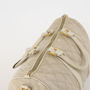 CHANEL Matelasse Boston Bag Canvas 2way Beige Gold Tone CC Auth 196428A-6