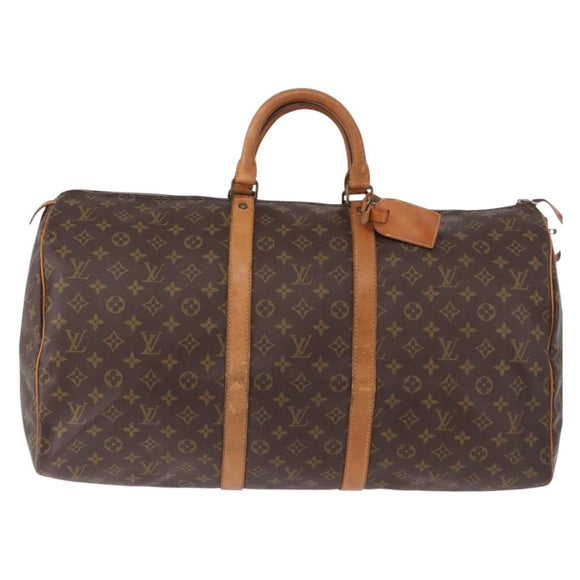 LOUIS VUITTON Monogram Keepall 55 Boston Bag M41424 LV Auth 196429