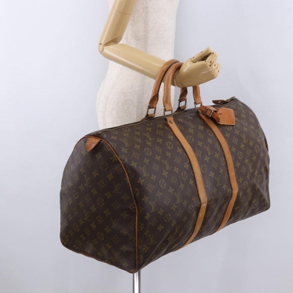 LOUIS VUITTON Monogram Keepall 55 Boston Bag M41424 LV Auth 196429