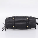 Miu Miu Vitellolux Hand Bag Leather 2way Black Gold Tone Auth 196431-13