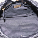 Miu Miu Vitellolux Hand Bag Leather 2way Black Gold Tone Auth 196431-20