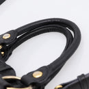 Miu Miu Vitellolux Hand Bag Leather 2way Black Gold Tone Auth 196431-9