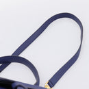 CELINE Belt Bag Hand Bag Leather 2way Blue Gold Tone Auth 196432-10