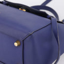 CELINE Belt Bag Hand Bag Leather 2way Blue Gold Tone Auth 196432-12