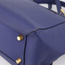 CELINE Belt Bag Hand Bag Leather 2way Blue Gold Tone Auth 196432-14