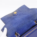 CELINE Belt Bag Hand Bag Leather 2way Blue Gold Tone Auth 196432-18