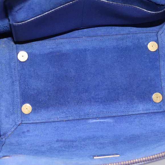 CELINE Belt Bag Hand Bag Leather 2way Blue Gold Tone Auth 196432