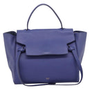 CELINE Belt Bag Hand Bag Leather 2way Blue Gold Tone Auth 196432-2