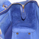 CELINE Belt Bag Hand Bag Leather 2way Blue Gold Tone Auth 196432-20