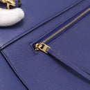CELINE Belt Bag Hand Bag Leather 2way Blue Gold Tone Auth 196432-23