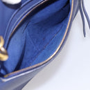 CELINE Belt Bag Hand Bag Leather 2way Blue Gold Tone Auth 196432-24