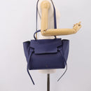 CELINE Belt Bag Hand Bag Leather 2way Blue Gold Tone Auth 196432-26