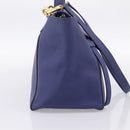 CELINE Belt Bag Hand Bag Leather 2way Blue Gold Tone Auth 196432-4