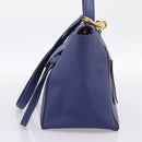 CELINE Belt Bag Hand Bag Leather 2way Blue Gold Tone Auth 196432-5