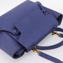 CELINE Belt Bag Hand Bag Leather 2way Blue Gold Tone Auth 196432-6