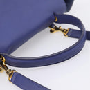 CELINE Belt Bag Hand Bag Leather 2way Blue Gold Tone Auth 196432-7