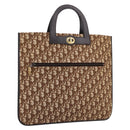 Christian Dior Trotter Canvas Hand Bag Beige Gold Tone Auth 196433A-1