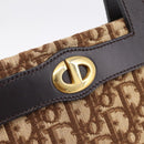 Christian Dior Trotter Canvas Hand Bag Beige Gold Tone Auth 196433A-14