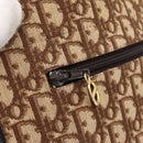 Christian Dior Trotter Canvas Hand Bag Beige Gold Tone Auth 196433A-15