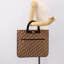 Christian Dior Trotter Canvas Hand Bag Beige Gold Tone Auth 196433A-21