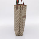 GUCCI GG Supreme Web Sherry Line Tote Bag PVC Beige Gold 40 02 003 Auth 196434-4
