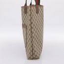 GUCCI GG Supreme Web Sherry Line Tote Bag PVC Beige Gold 40 02 003 Auth 196434-5