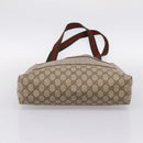 GUCCI GG Supreme Web Sherry Line Tote Bag PVC Beige Gold 40 02 003 Auth 196434-9