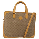 GUCCI Micro GG Hand Bag PVC Leather 2way Beige Gold Tone 015 1080025 Auth 196435-1