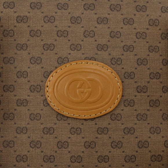 GUCCI Micro GG Hand Bag PVC Leather 2way Beige Gold Tone 015 1080025 Auth 196435