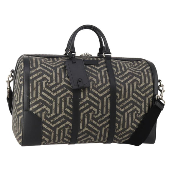 GUCCI GG Supreme GG Caleido Boston Bag PVC 2way Beige Black 406380 Auth 196436SAM