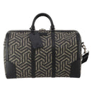 GUCCI GG Supreme GG Caleido Boston Bag PVC 2way Beige Black 406380 Auth 196436SAM-13