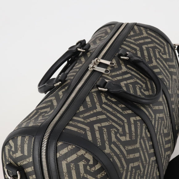 GUCCI GG Supreme GG Caleido Boston Bag PVC 2way Beige Black 406380 Auth 196436SAM