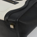 CELINE Luggage Micro Shopper Hand Bag Leather White Gold Tone Auth 196440A-10