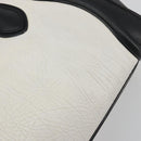 CELINE Luggage Micro Shopper Hand Bag Leather White Gold Tone Auth 196440A-14