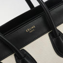 CELINE Luggage Micro Shopper Hand Bag Leather White Gold Tone Auth 196440A-15